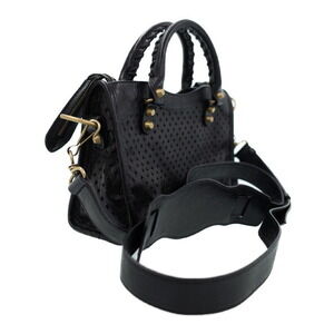 Balenciaga Crossbody City Black Bag Perforated 2way